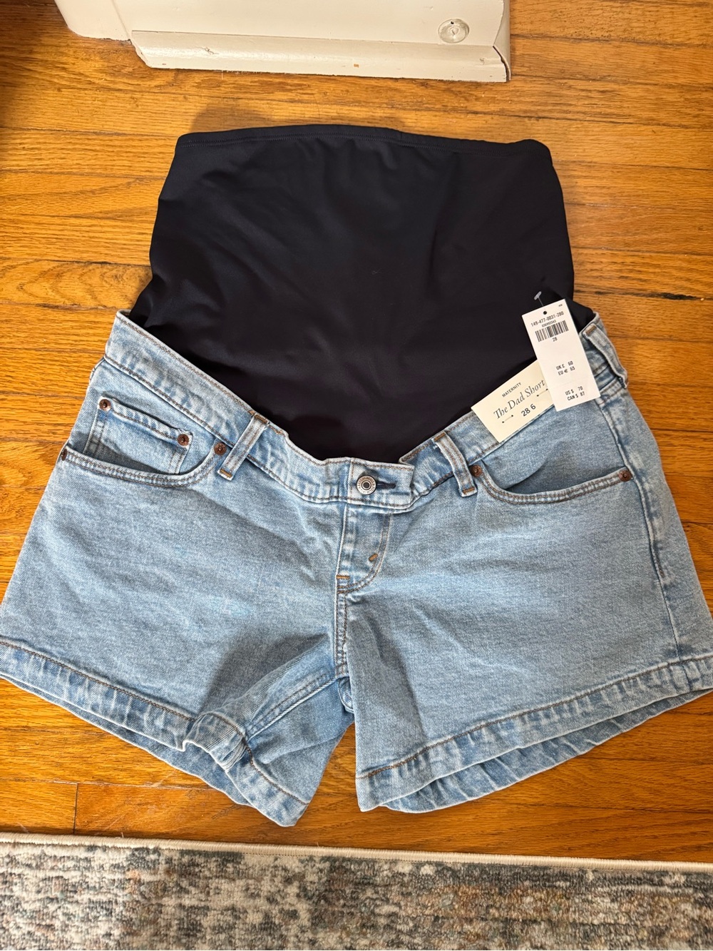 Abercrombie Maternity Denim Shorts with Black Bellyband